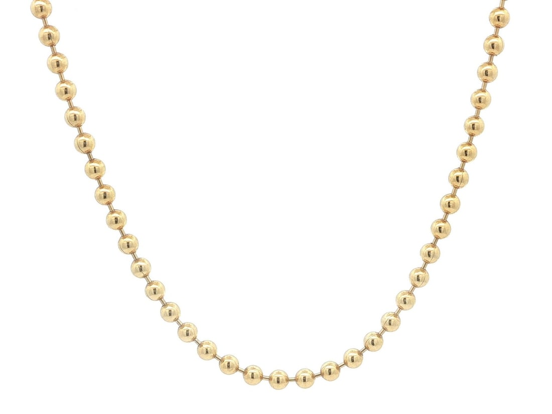 Unbranded 15.5 in Gold Plated Sterling Silver Bead Link Necklace: Unbranded 15.5 in Gold Plated Sterling Silver Bead Link Necklace Pre-owned Lola chain necklace crafted in solid sterling silver with gold plating. This bead ball link design features a lobster claw cl