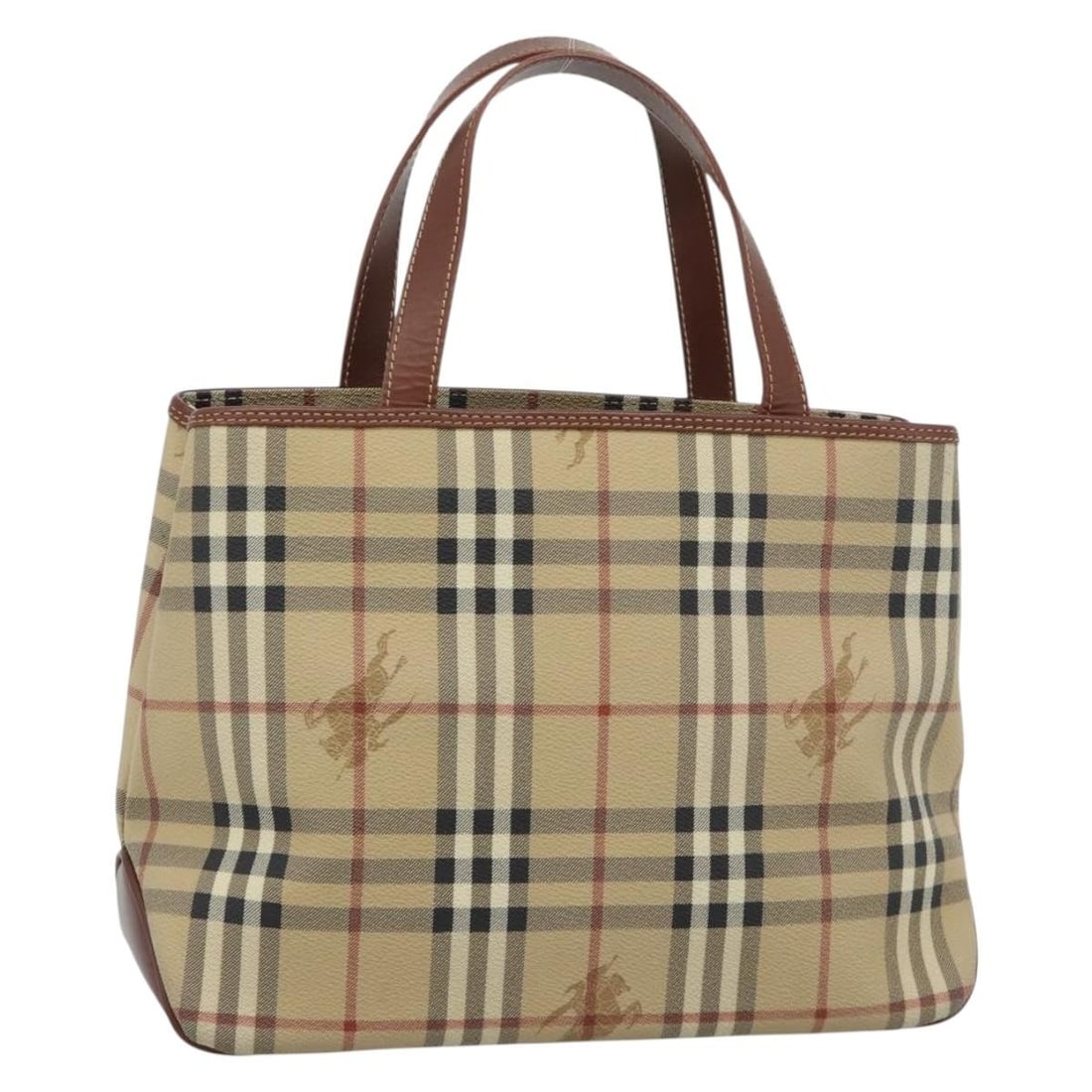 Burberry Nova Check PVC Leather Handbag Beige Gold Dust Bag (1 of 18)