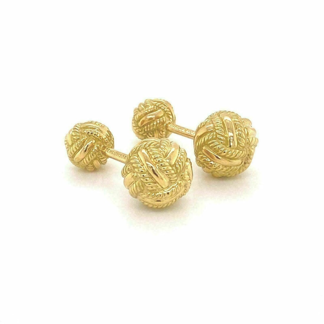 Tiffany Co Schlumberger Double Woven Knot 18k Gold Cufflinks (1 of 10)