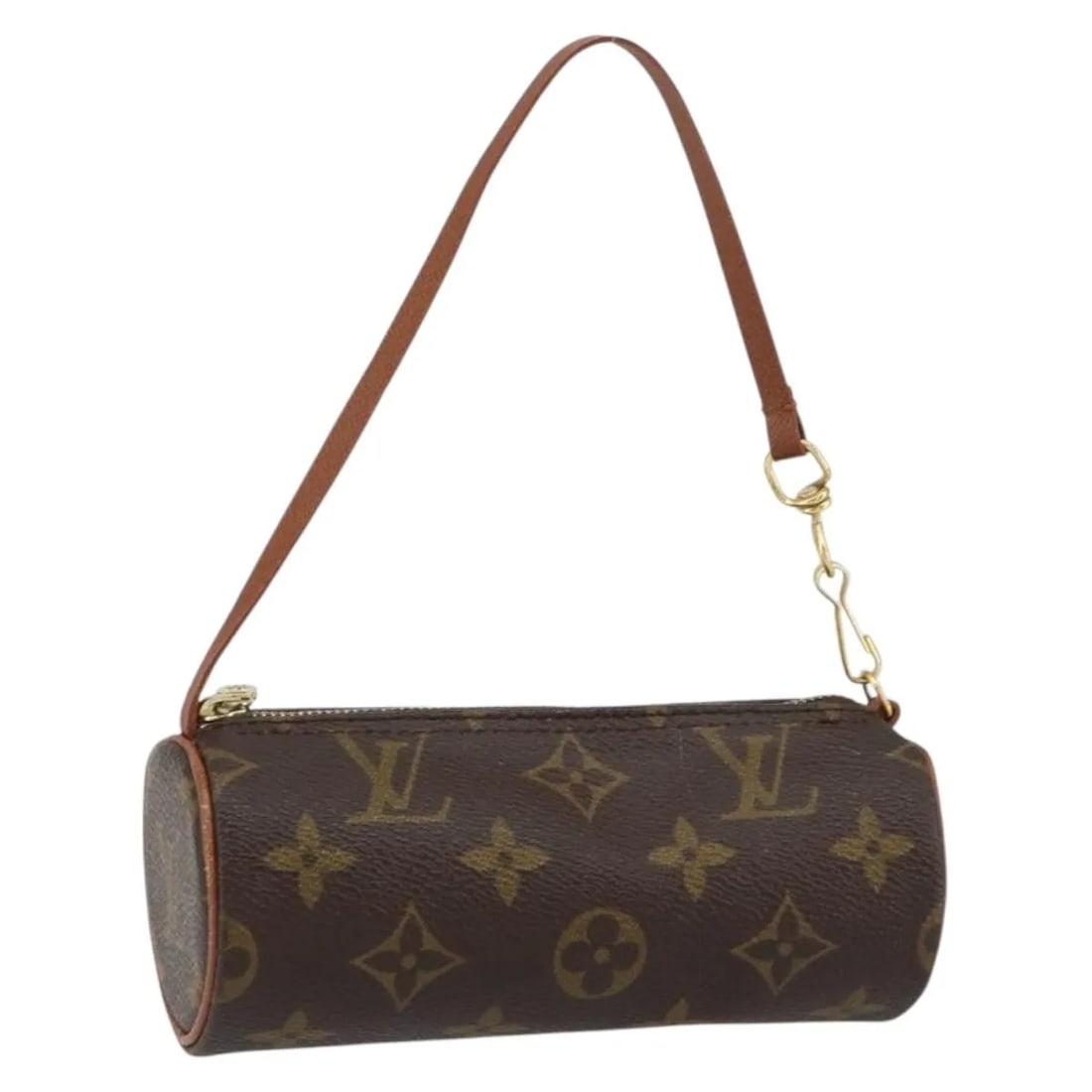 Papillon Pochette Brown Canvas Clutch by Louis Vuitton: Papillon Pochette Brown Canvas Clutch by Louis Vuitton This Louis Vuitton Papillon Pochette is crafted from signature monogram canvas in brown and designed for women. The pouch features metal fittings