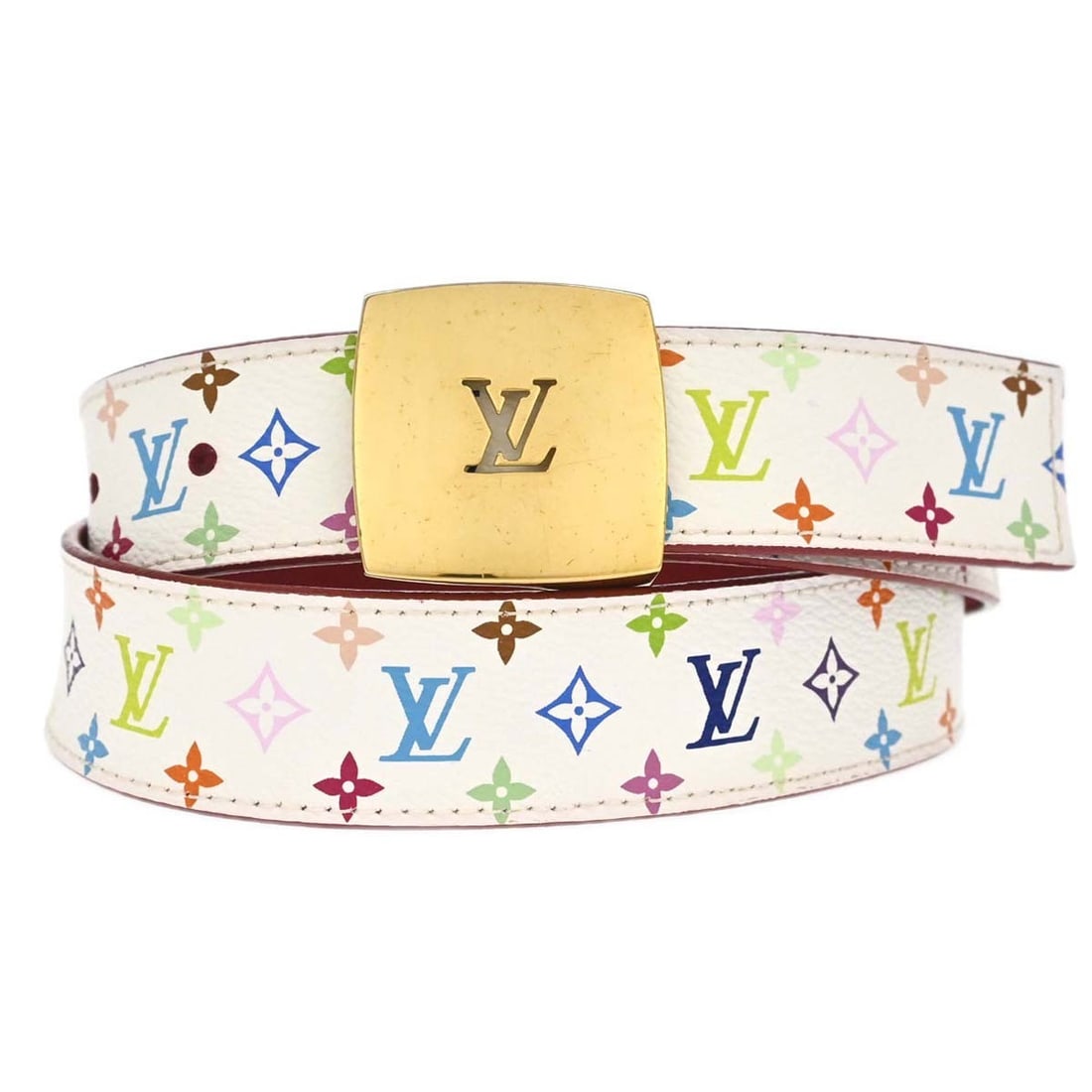 Louis Vuitton M9682W Ceinture Leather Belt White Women (1 of 10)