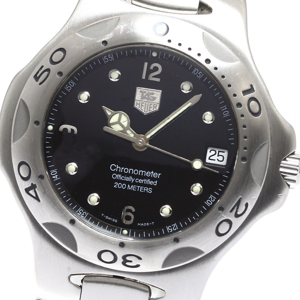 TAG Heuer Kirium WL5111 automatic mens stainless steel date watch: TAG Heuer Kirium WL5111 automatic mens stainless steel date watch This TAG Heuer Kirium Date men's wristwatch features a stainless steel case and bracelet with a black dial. The watch is powered by an