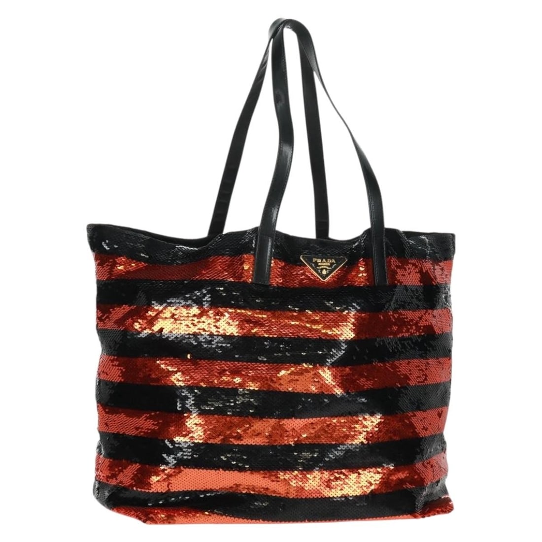 Prada Nylon Tote Bag Orange Black Sequin Dust Bag Included (1 of 18)