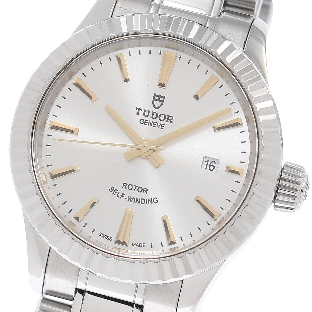 TUDOR Style 12110 Women's Automatic Date Wristwatch: TUDOR Style 12110 Women's Automatic Date Wristwatch TUDOR Style Date automatic women's wristwatch, reference 12110, from Switzerland. This pre-owned watch features a stainless steel case and bracelet,