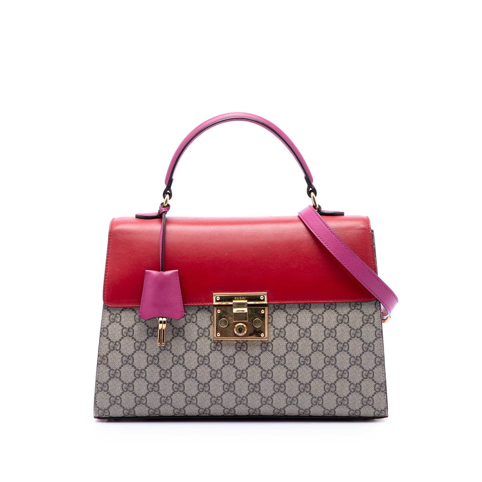 Gucci Padlock GG Supreme satchel beige coated canvas leather (1 of 6)