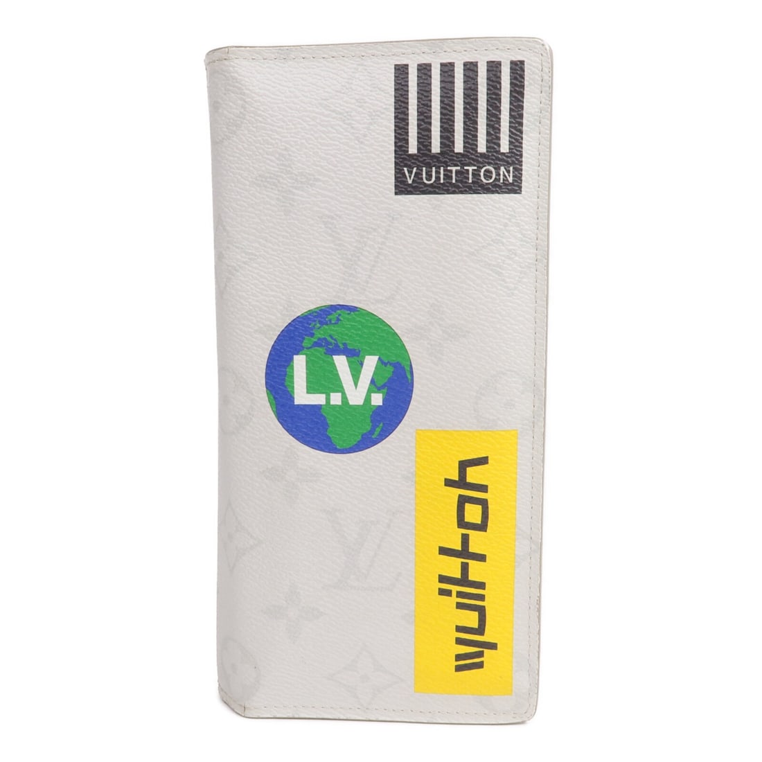 Louis Vuitton Portefeuille Brazza M67822 Monogram Story White Wallet: Louis Vuitton Portefeuille Brazza M67822 Monogram Story White Wallet Louis Vuitton Portefeuille Brazza wallet, model M67822, in White/White with Monogram Logo Story design. Made from PVC coated canvas