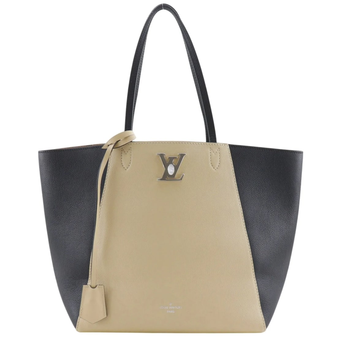 Louis Vuitton Lockme Cabas Beige Leather Handbag: Louis Vuitton Lockme Cabas Beige Leather Handbag Louis Vuitton Lockme Cabas is a beige leather handbag for women, made in France. It is described as being in good condition, with light marks, light sc