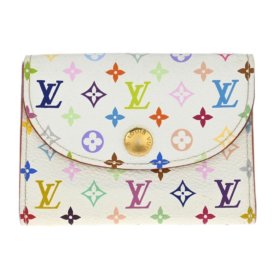 Louis Vuitton Enveloppe Cartes De Visite White Leather Card Wallet M66557: Louis Vuitton Enveloppe Cartes De Visite White Leather Card Wallet M66557 Louis Vuitton Enveloppe Cartes De Visite cardholder in white Monogram Multicolor canvas and leather. This women's card wallet 