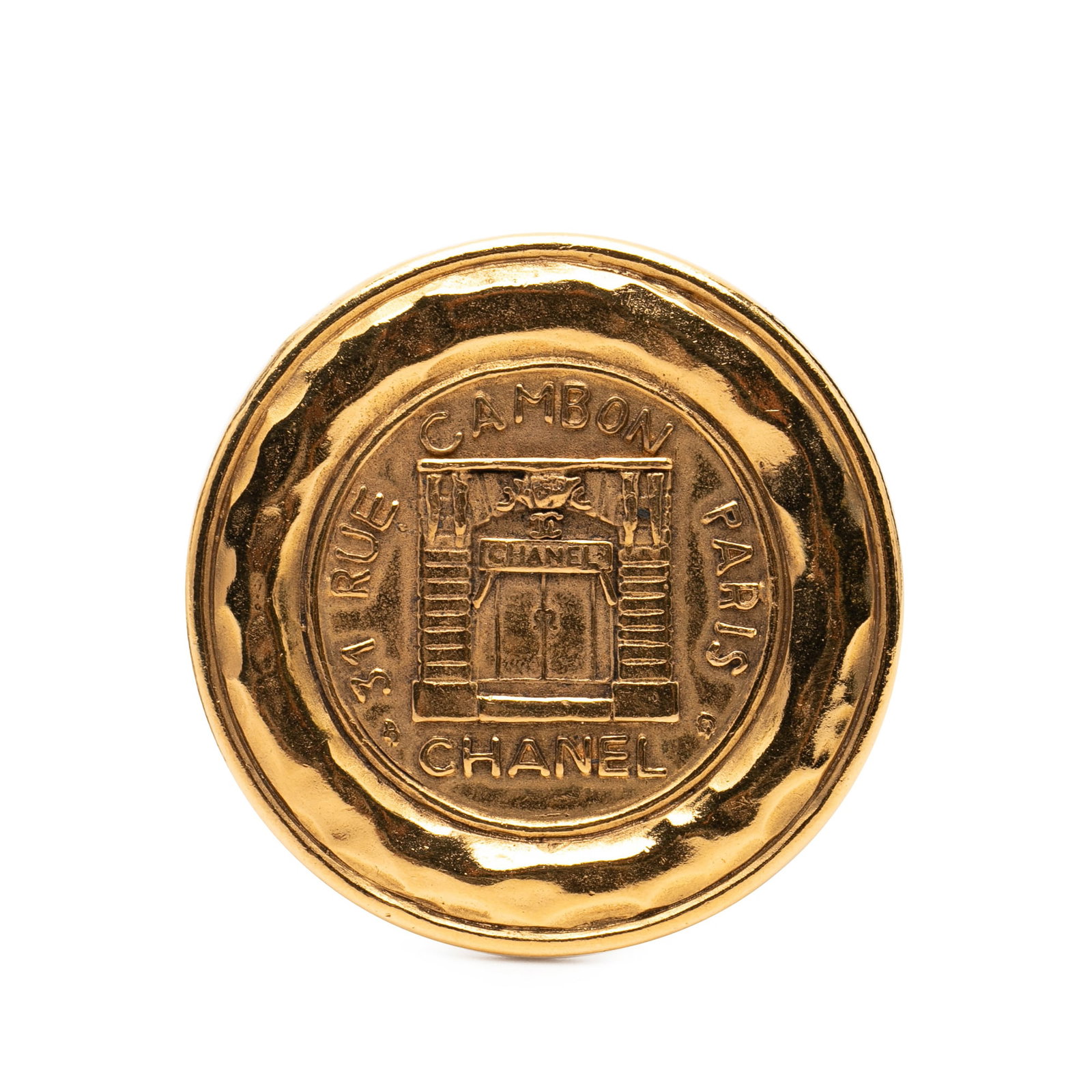 Chanel 31 Rue Cambon Gold Tone Brooch (1 of 4)