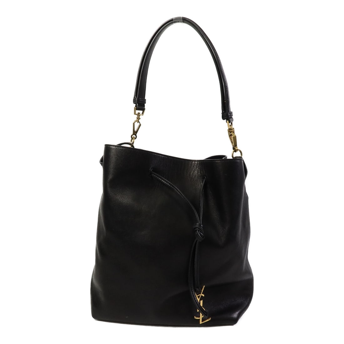 Yves Saint Laurent Paris VII Pochon black lambskin tote 804302: Yves Saint Laurent Paris VII Pochon black lambskin tote 804302 A YVES SAINT LAURENT YSL Paris VII Pochon tote bag in black lambskin (sheep leather), model 804302. It features a regular size, black ext