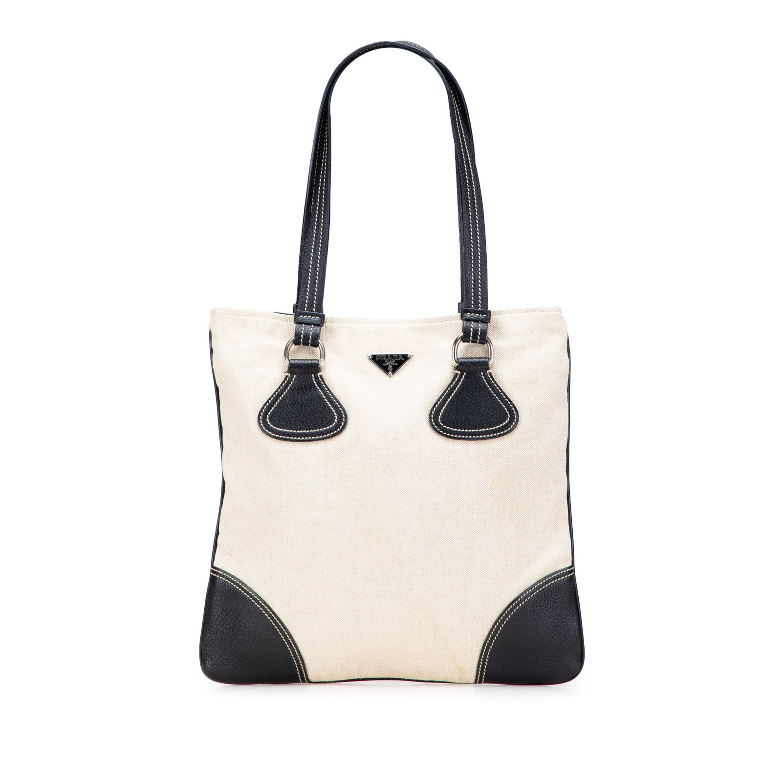Prada Vitello Trimmed Brown Canvas Tote with Leather Accents: Prada Vitello Trimmed Brown Canvas Tote with Leather Accents The Prada Vitello Trimmed Canvas Canapa Tote is a stylish and functional accessory designed for everyday use. This tote features a durable 