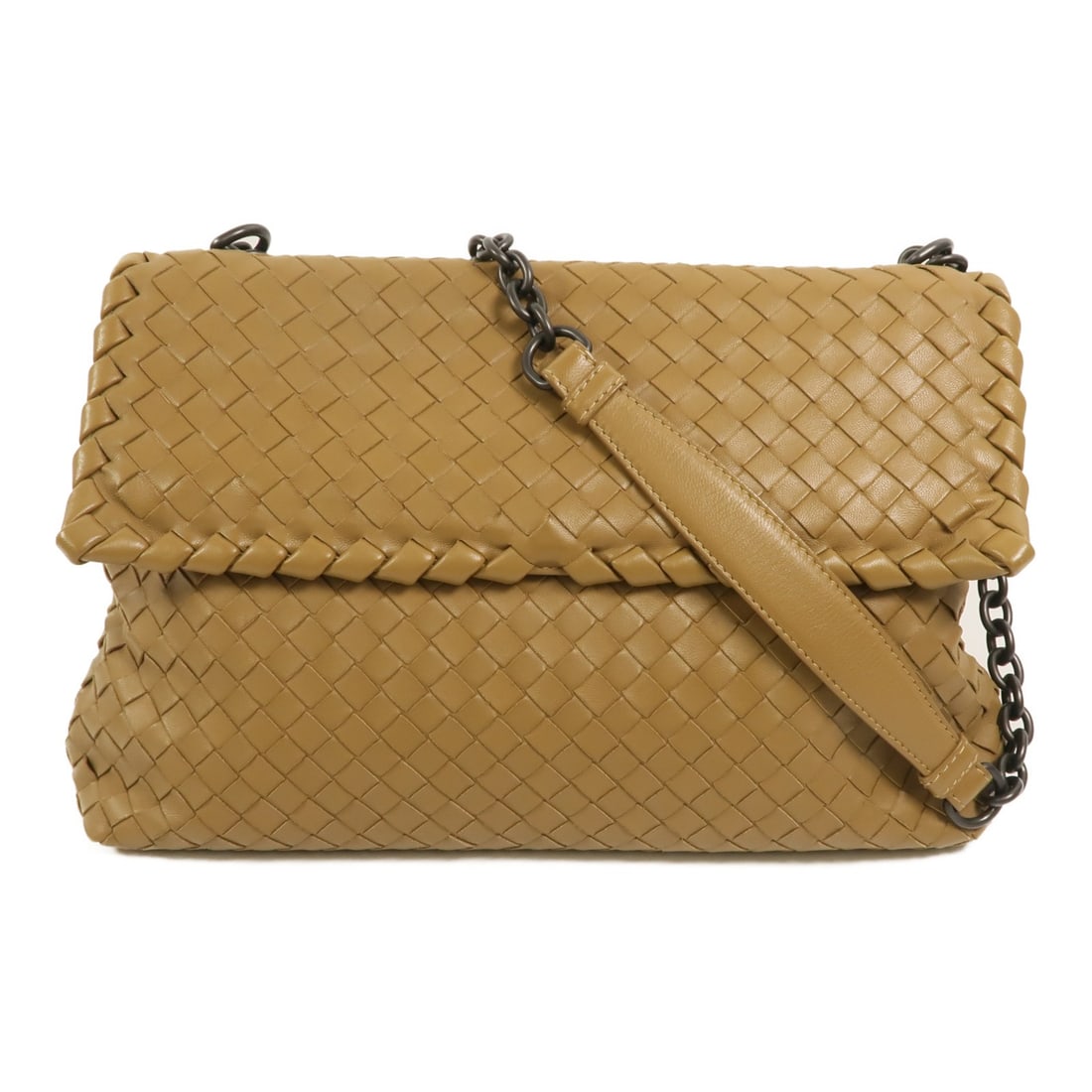 Bottega Veneta BV lambskin shoulder bag with chain strap brown (1 of 16)
