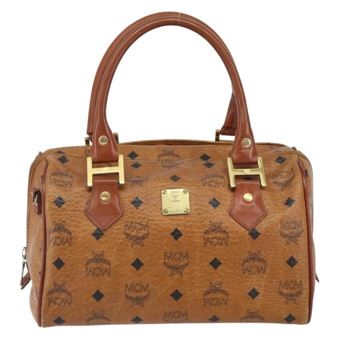 MCM Visetos Brown Canvas Leather Handbag 26cm x 16cm x 15cm (1 of 18)