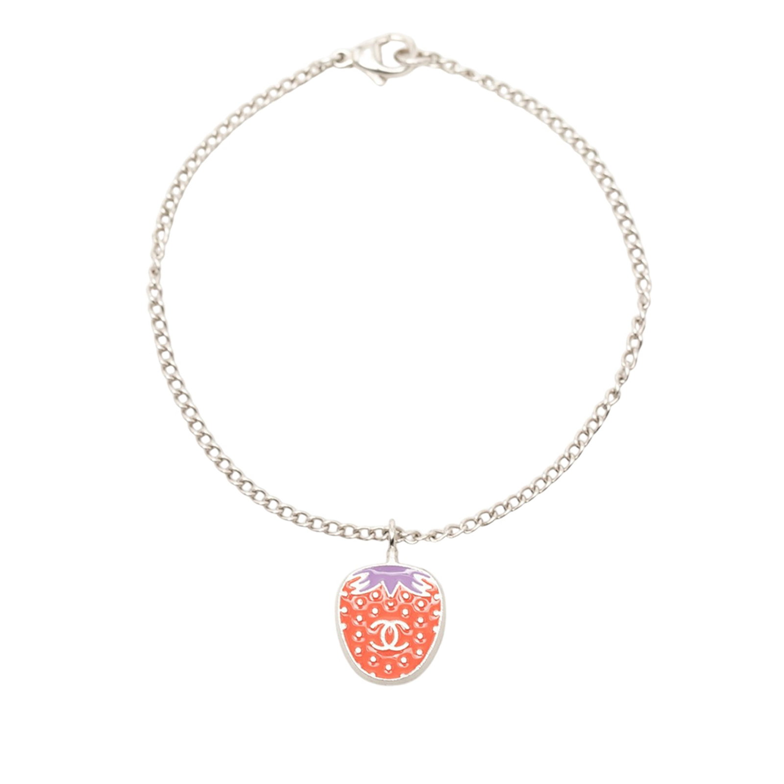 Chanel CC Strawberry Charm Bracelet Brass Plated Resin (1 of 4)