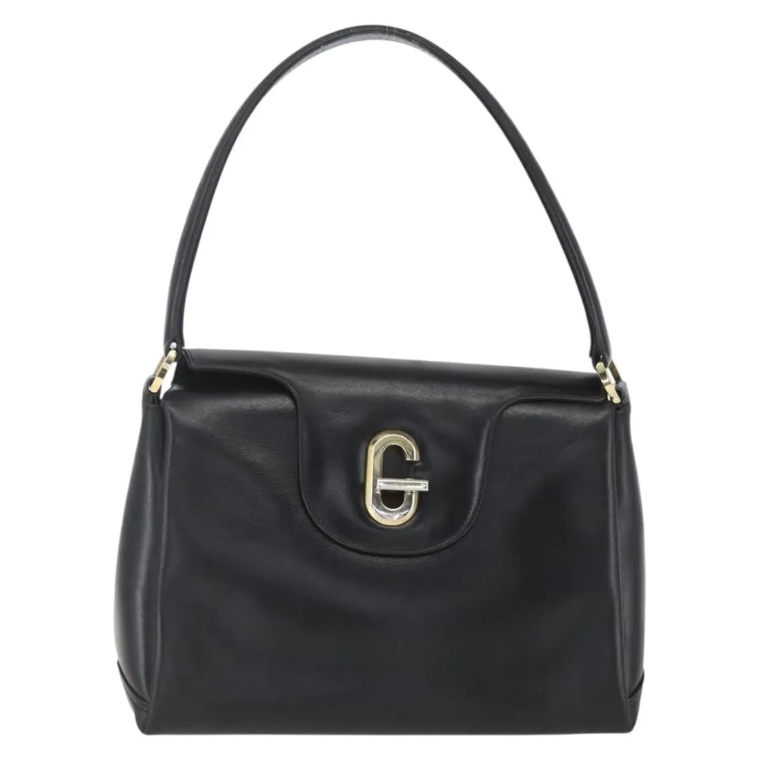 Gucci Vintage black leather handbag 24cm x 17cm x 9cm: Gucci Vintage black leather handbag 24cm x 17cm x 9cm Vintage Gucci leather bag in black, designed for female use. It is made of leather and measures 24 cm x 17 cm x 9 cm. The item is made in Italy