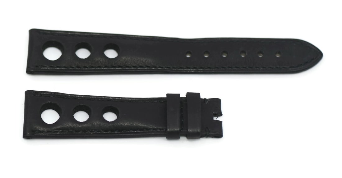 Chopard Authentic Black Leather Watch Strap 19mm: Chopard Authentic Black Leather Watch Strap 19mm Elevate your timepiece with this authentic Chopard black leather strap. Designed for comfort and style, this wristwatch band features a width of 19 mm 