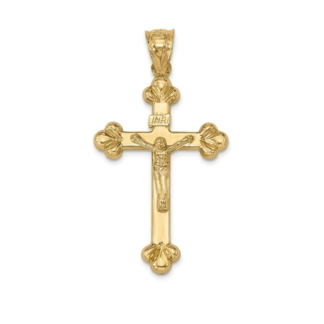 Rachel Koen 10K Yellow Gold Crucifix Cross Pendant 2 x 1 in (1 of 4)