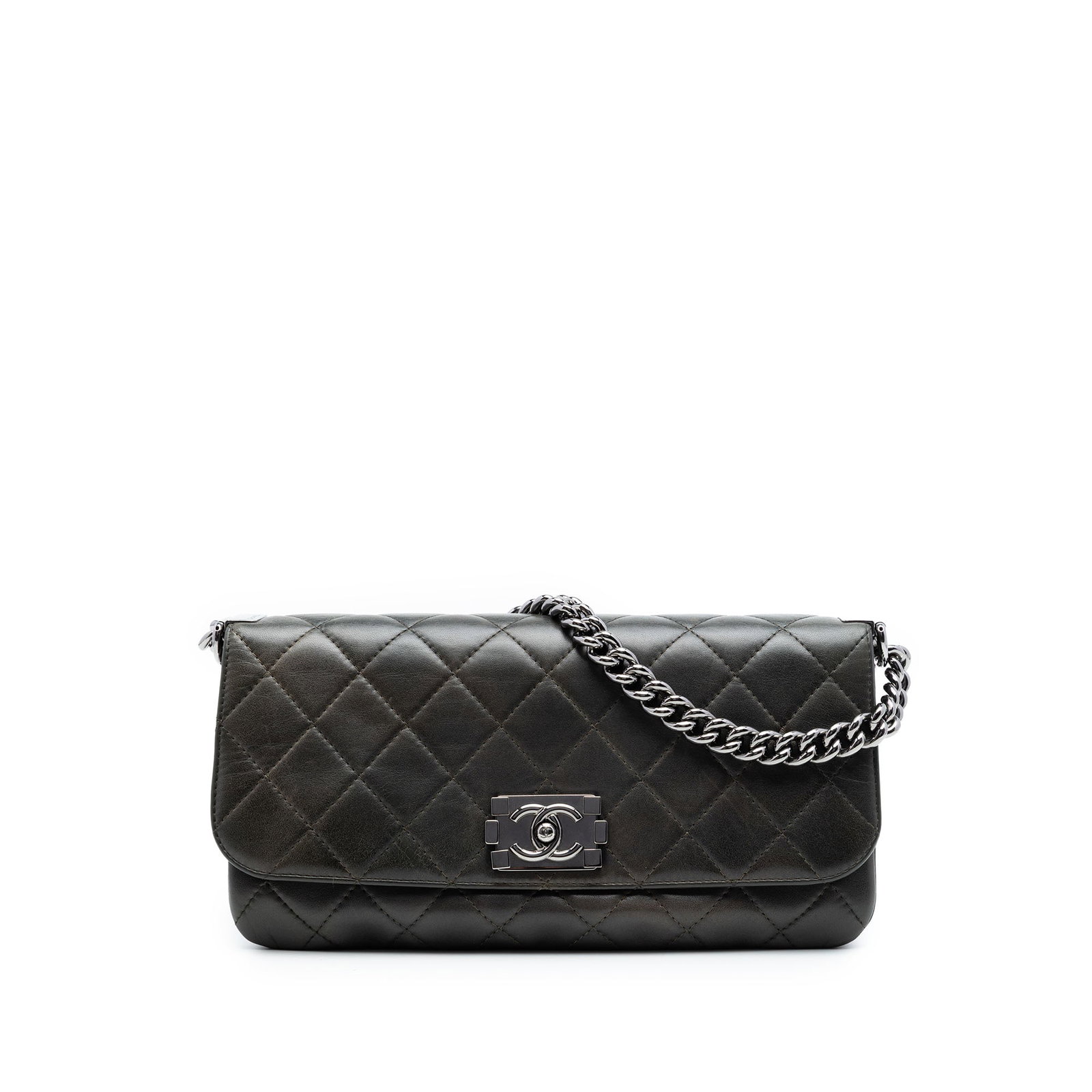 Chanel Boy Accordion Flap Quilted Lambskin Crossbody Bag Brown (1 of 6)