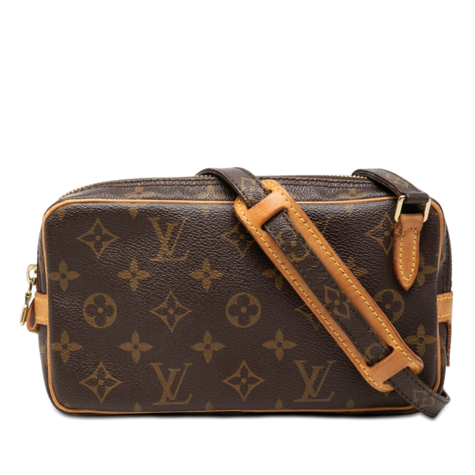 Louis Vuitton Marly Bandouliere Monogram Shoulder Bag: Louis Vuitton Marly Bandouliere Monogram Shoulder Bag Louis Vuitton Monogram Pochette Marly Bandouliere bag in brown monogram canvas with a fabric construction. It features an adjustable shoulder stra