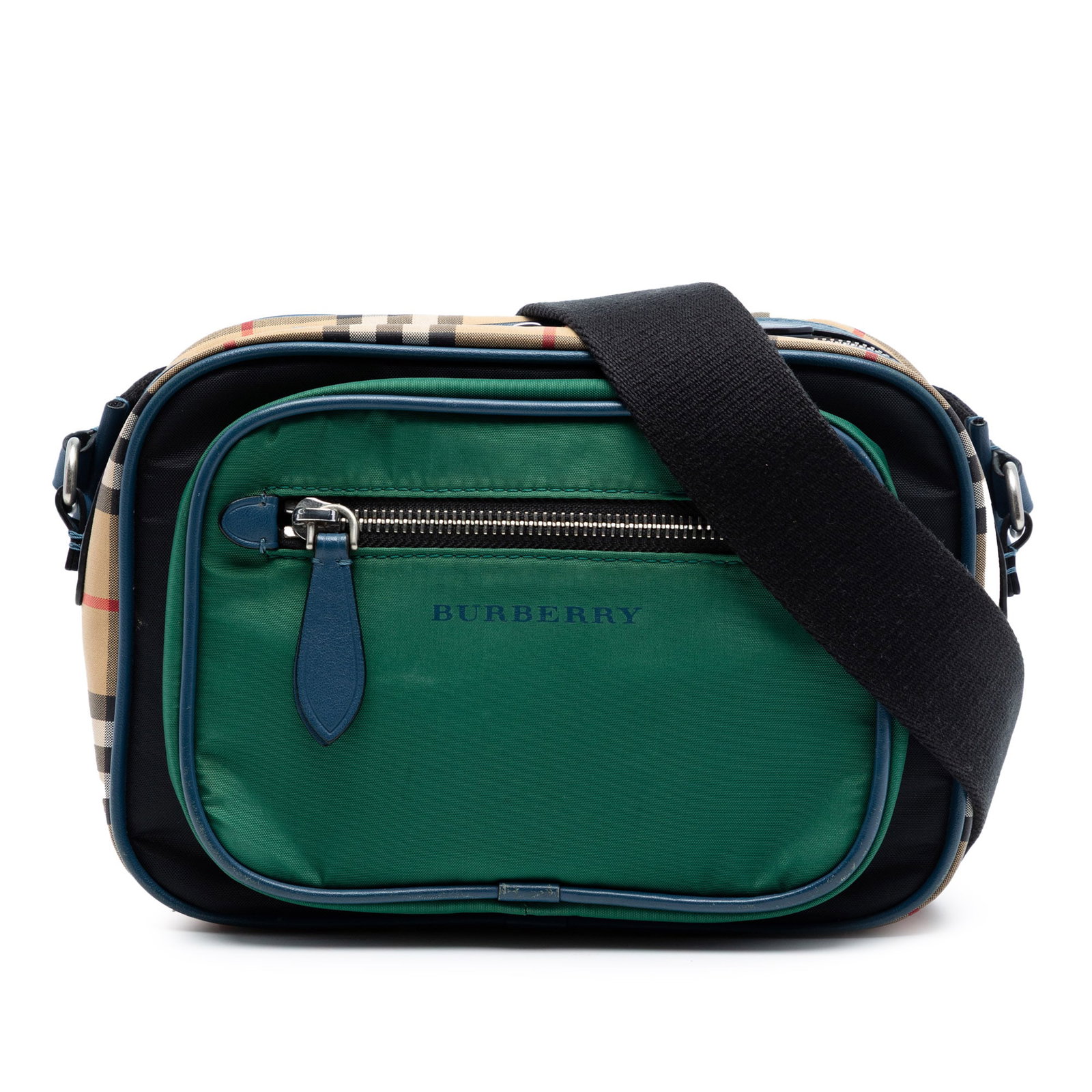 Burberry Paddy Crossbody Bag with House Check Nylon and Leather Trim: Burberry Paddy Crossbody Bag with House Check Nylon and Leather Trim This Burberry House Check Trimmed Nylon Paddy Crossbody bag features a durable nylon body with leather trim, an adjustable flat str