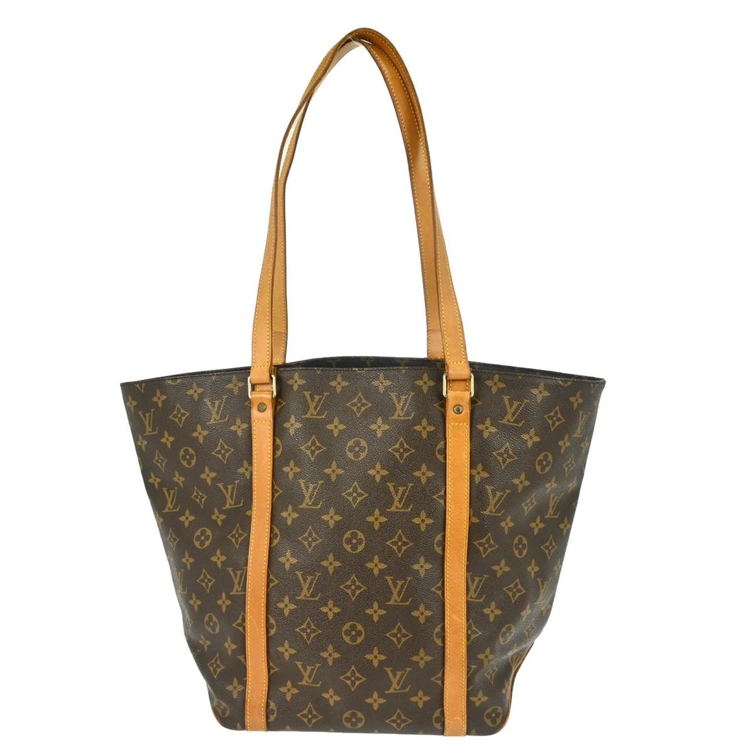 Louis Vuitton Sac Shopping Monogram Shoulder Tote M51108: Louis Vuitton Sac Shopping Monogram Shoulder Tote M51108 Louis Vuitton Sac Shopping shoulder tote bag in Monogram canvas and leather, made in France. This vintage large bag features an open closure, d