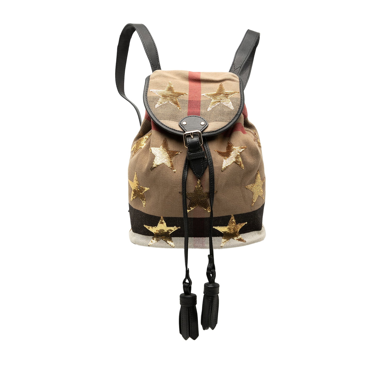 Burberry Mega Check Star Sequin Canvas Backpack with Leather Trim (1 of 7)