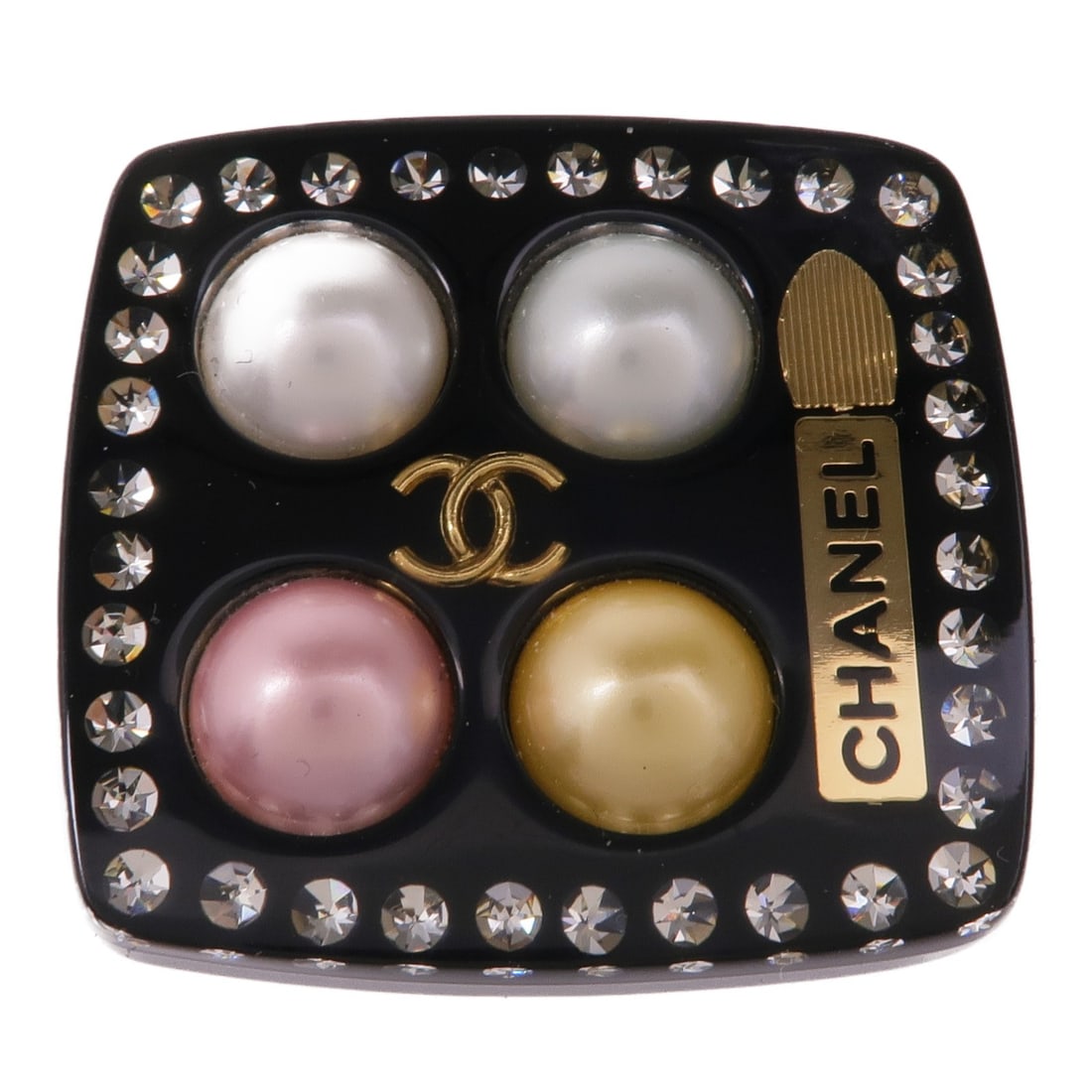 CHANEL CC Brooch Black Multicolor PVC Metal with Storage Box (1 of 9)