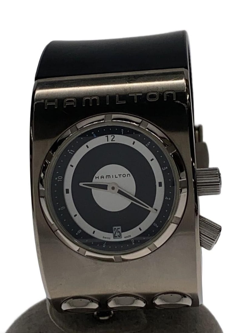 Hamilton H515910 X-01 Men's Quartz Wristwatch: Hamilton H515910 X-01 Men's Quartz Wristwatch This Hamilton X-01 Quartz H515910 men's wristwatch features a silver case paired with a leather band. Sourced and manufactured in Switzerland, the watch m
