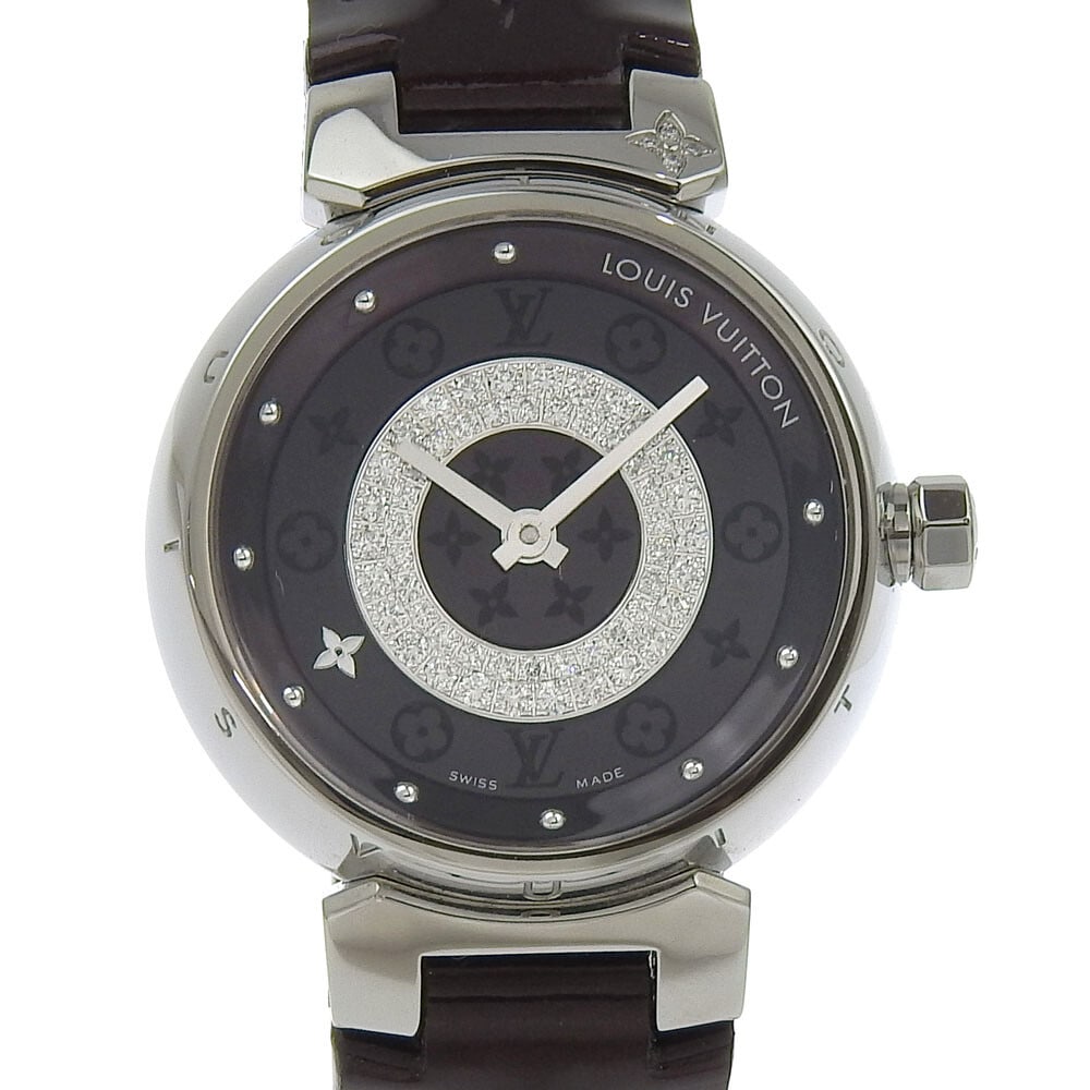 LOUIS VUITTON Tambour Disc Diamond Amarant Q121U Wristwatch (1 of 7)