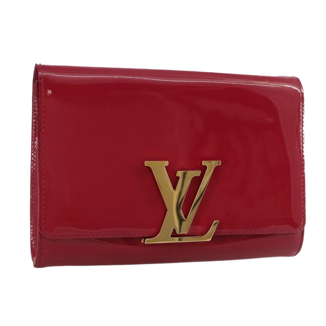 Louis Vuitton M94270 Pochette Louise EW Patent Leather Clutch Rose Andian: Louis Vuitton M94270 Pochette Louise EW Patent Leather Clutch Rose Andian Louis Vuitton Pochette Louise EW clutch bag in Rose Andian patent leather, made in France. This item is identified as product 