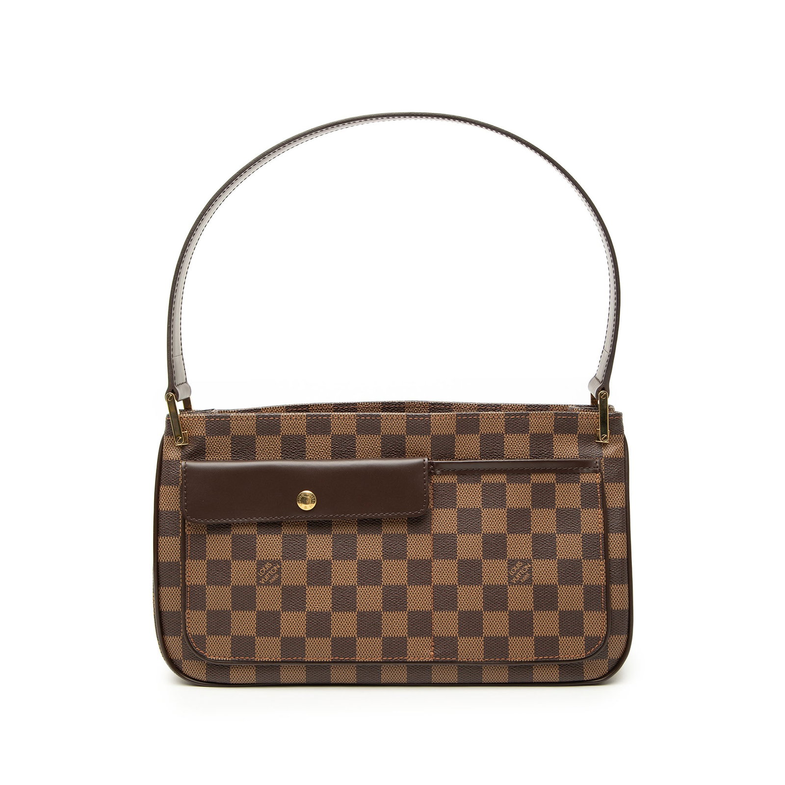 Louis Vuitton Aubagne Damier Ebene Shoulder Bag Brown: Louis Vuitton Aubagne Damier Ebene Shoulder Bag Brown Louis Vuitton Damier Ebene Aubagne bag in brown with a damier ebene canvas body and leather trim. It features a flat leather strap, top zip closur
