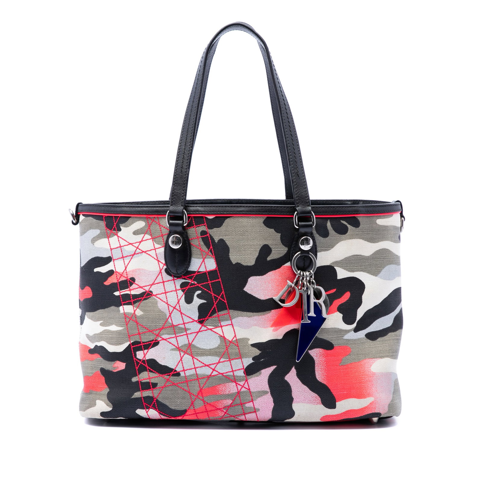 Dior Anselm Reyle Camouflage Medium Tote Bag Canvas Leather Trim (1 of 6)