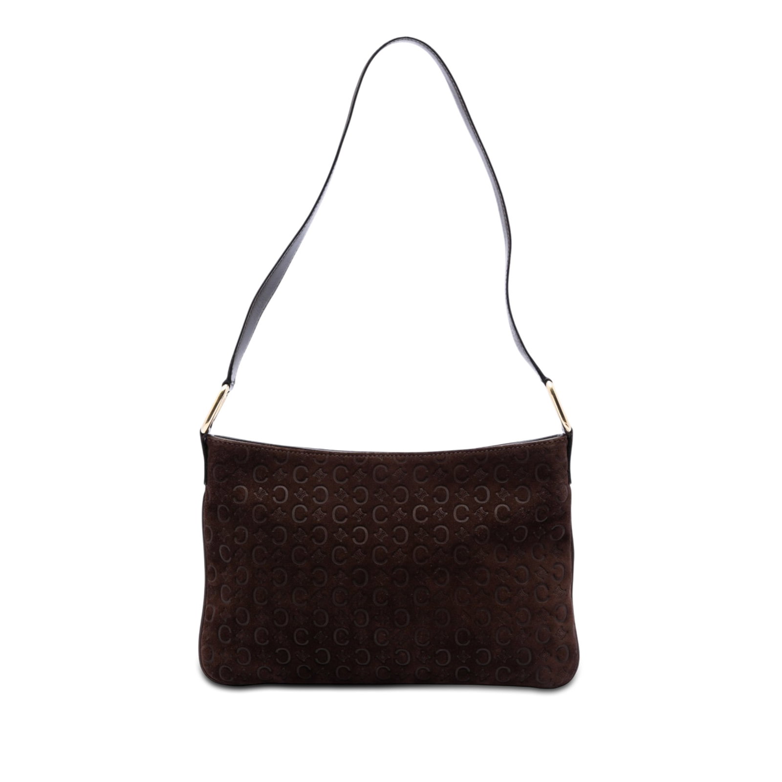 Celine brown suede shoulder bag with leather strap (1 of 7)