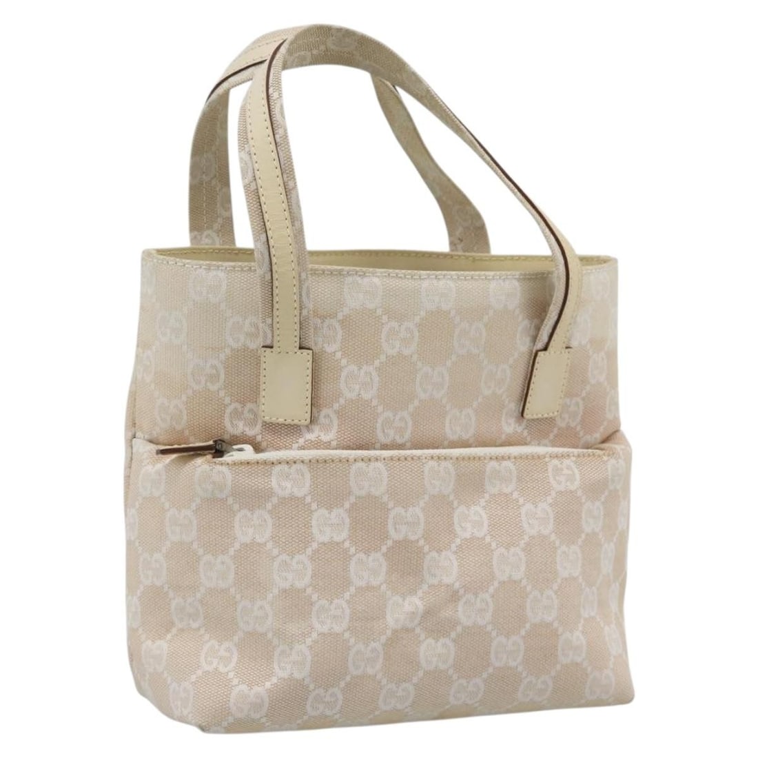 Gucci 002 1079 Beige GG Canvas Handbag Made in Italy: Gucci 002 1079 Beige GG Canvas Handbag Made in Italy A Gucci hand bag in beige GG Canvas, made in Italy. It measures approximately W18 cm x H18 cm x D7 cm, with a handle drop of approximately 11 cm. T