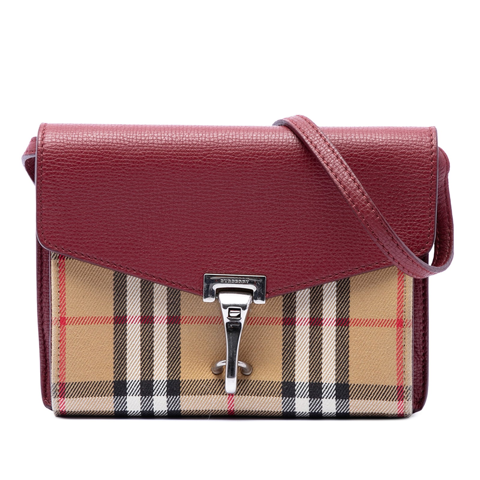 Burberry Macken Red Leather Canvas Crossbody Bag (1 of 6)