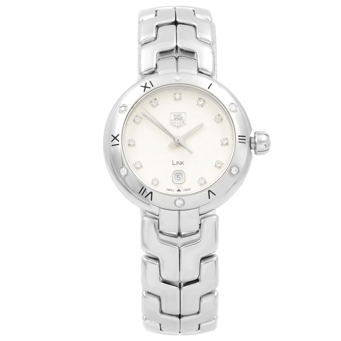 TAG Heuer Link WAT1413.BA0954 Ladies Watch Diamond Silver Dial Quartz: TAG Heuer Link WAT1413.BA0954 Ladies Watch Diamond Silver Dial Quartz This exquisite TAG Heuer Link wristwatch combines elegance and functionality, perfect for any dress or formal occasion. Featuring 