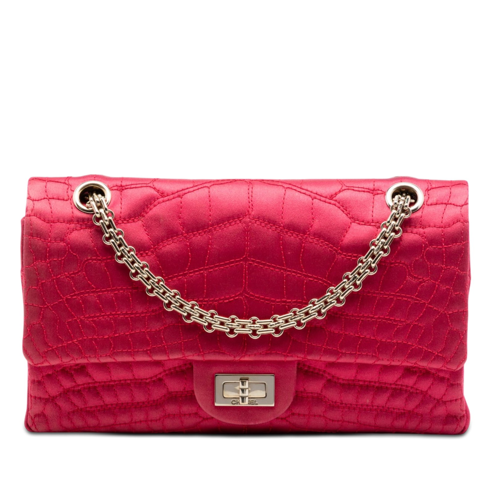Chanel Reissue 2.55 225 pink quilted satin shoulder bag (1 of 7)