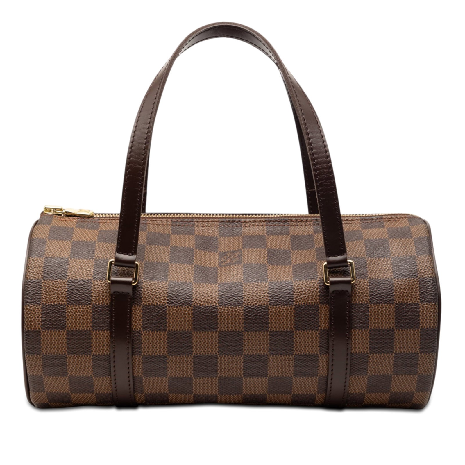 Louis Vuitton Papillon 26 Damier Ebene Brown Canvas Bag: Louis Vuitton Papillon 26 Damier Ebene Brown Canvas Bag The Louis Vuitton Damier Ebene Papillon 26 features a brown Damier Ebene canvas body with leather trim, flat leather straps, and a top zip closu