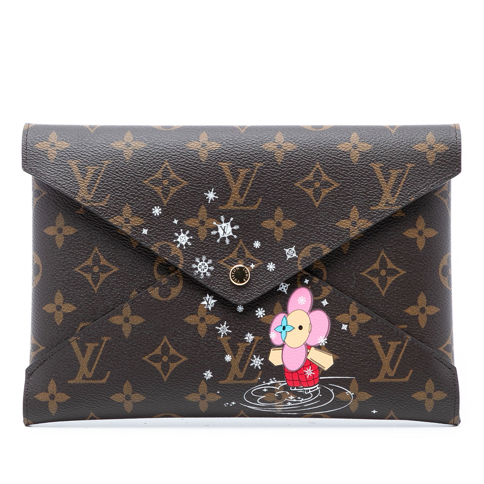 Christmas Animation Vivienne GM Kirigami Pouch by Louis Vuitton: Christmas Animation Vivienne GM Kirigami Pouch by Louis Vuitton This Louis Vuitton Monogram Christmas Animation Vivienne Kirigami Pochette GM features a printed monogram canvas body and a front flap w