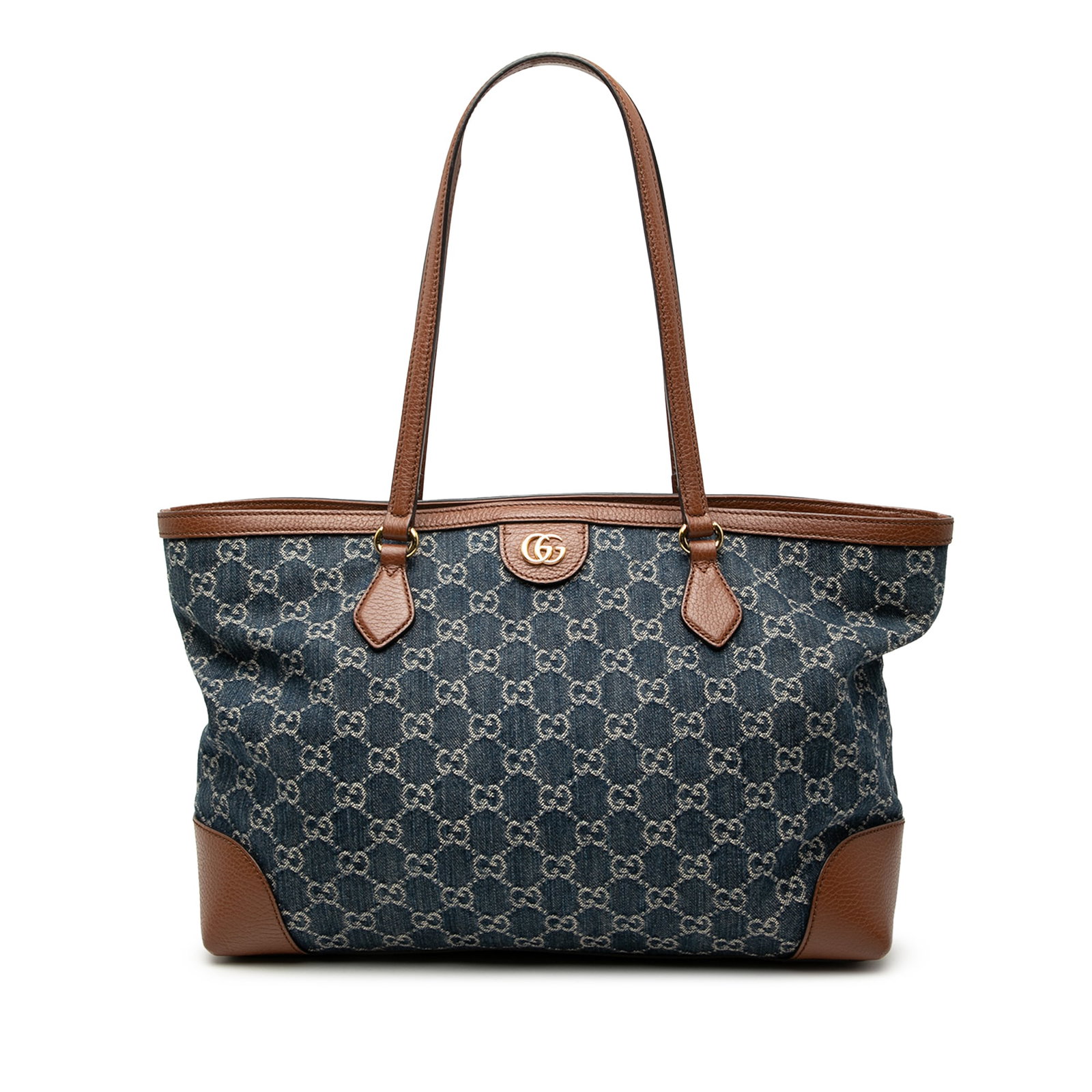 Gucci Ophidia denim tote bag with leather trim (1 of 7)