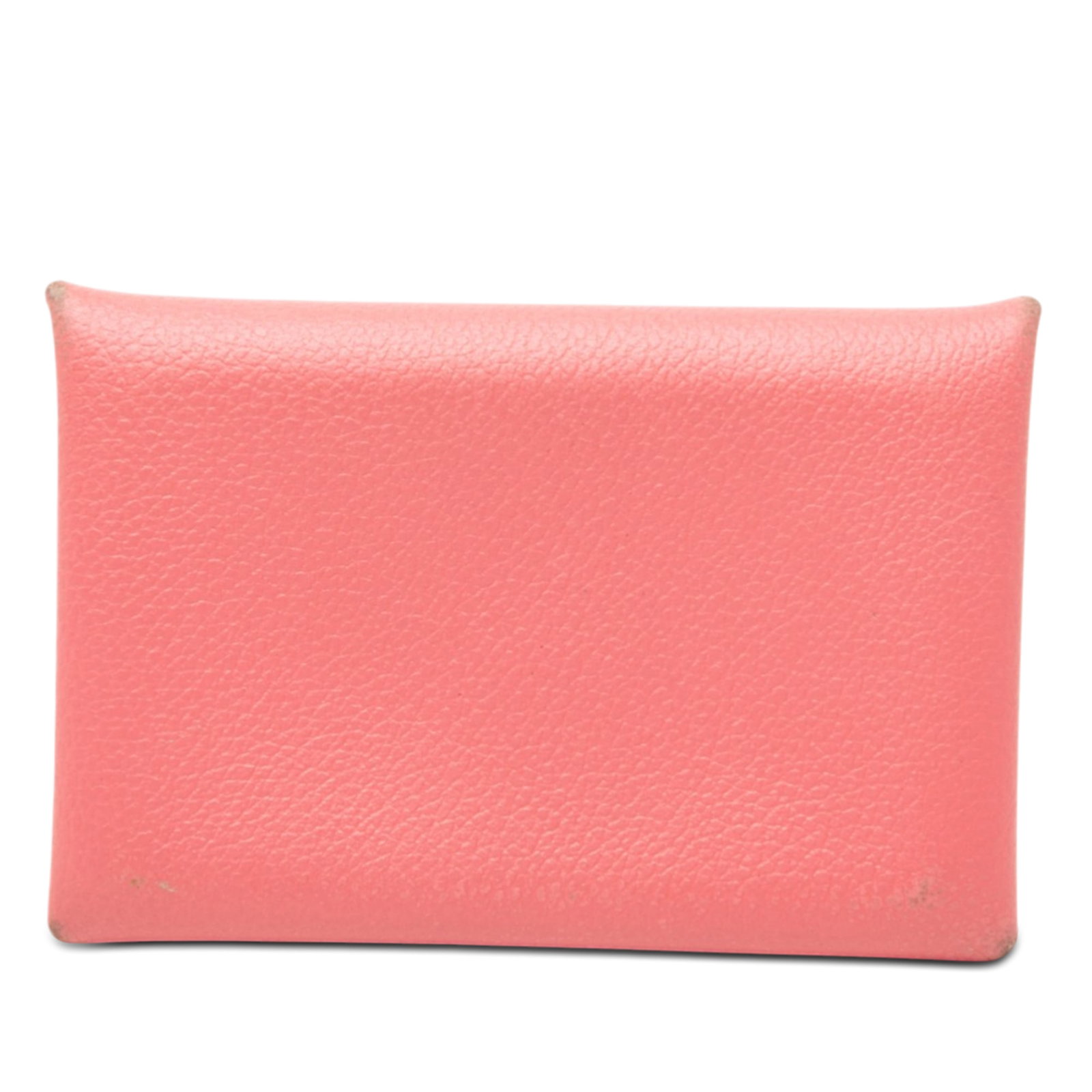 Hermes Rose Azalee Goatskin Snap Card Holder Calvi: Hermes Rose Azalee Goatskin Snap Card Holder Calvi This Hermes Chevre Mysore Calvi card holder is crafted from goatskin leather in a Rose Azalee pink hue. It features a folded design with a snap closu