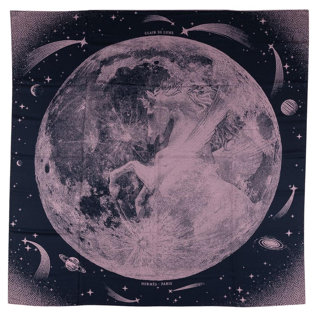 Hermes Claire De Lune Black and White Cashmere Silk Shawl (1 of 7)