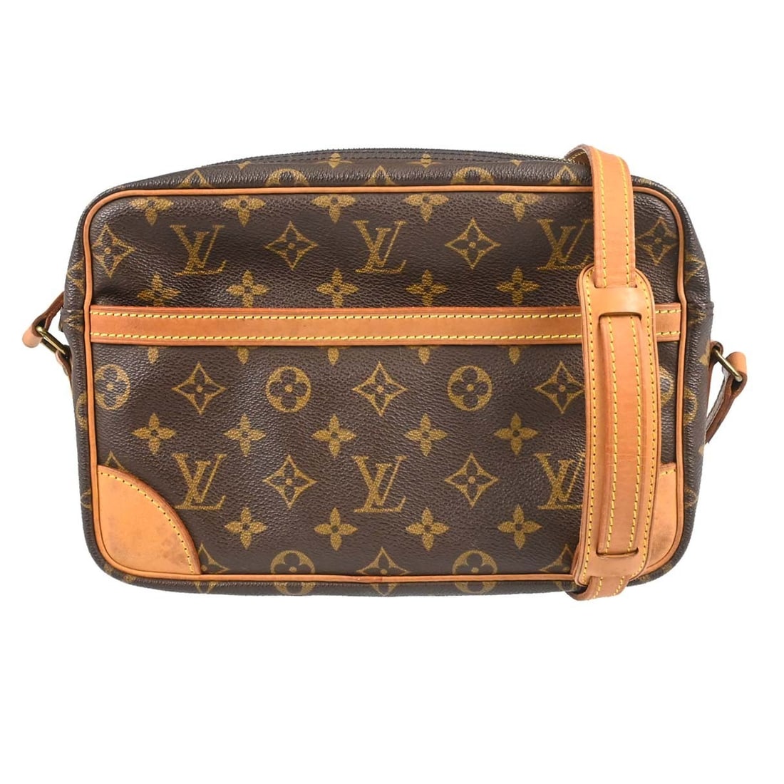 Louis Vuitton Trocadero 27 Monogram Canvas Crossbody Bag M51274: Louis Vuitton Trocadero 27 Monogram Canvas Crossbody Bag M51274 Vintage Louis Vuitton Trocadero 27 crossbody shoulder bag in brown Monogram canvas with leather trim and a zip closure. This unisex medi