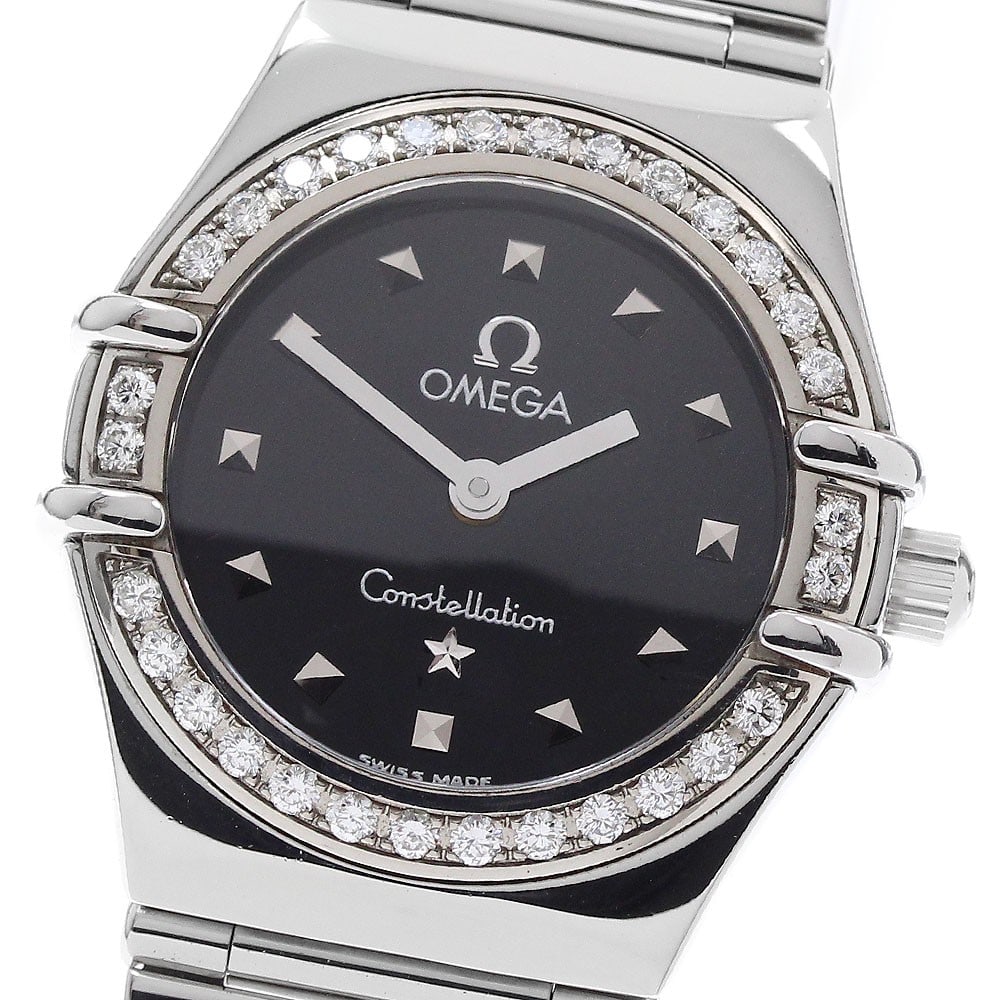 OMEGA Constellation Mini My Choice Womens Quartz Watch Ref 1465.51: OMEGA Constellation Mini My Choice Womens Quartz Watch Ref 1465.51 OMEGA Constellation Mini My Choice women's wristwatch, reference 1465.51, with a black dial and quartz movement. This pre-owned Swiss