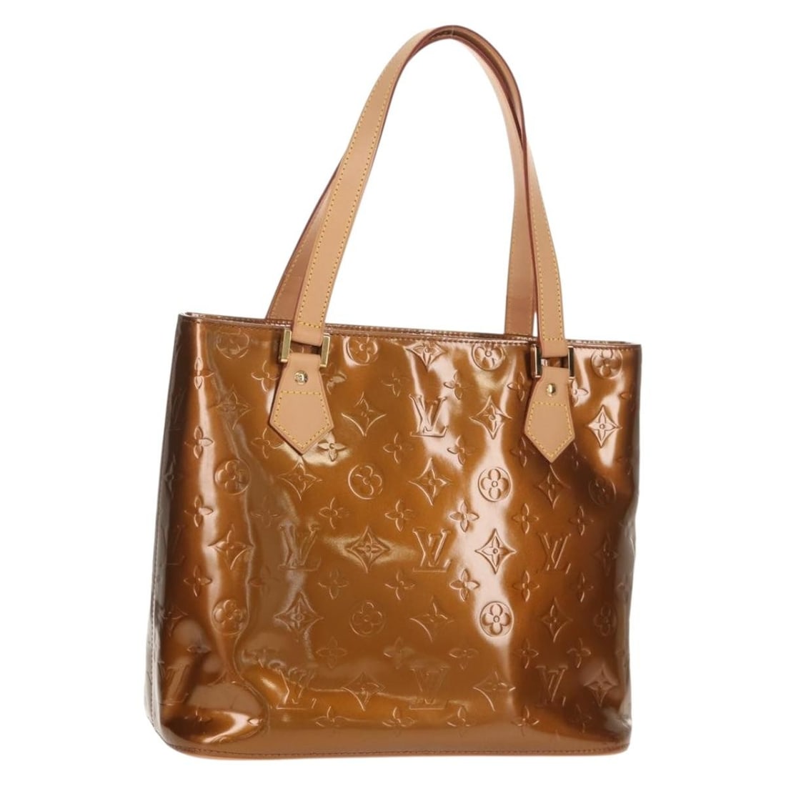 Louis Vuitton Monogram Vernis Bronze Houston Tote M91122: Louis Vuitton Monogram Vernis Bronze Houston Tote M91122 This Louis Vuitton Monogram Vernis Houston Hand Bag features a bronze patent leather exterior, offering a sophisticated and modern look. Design