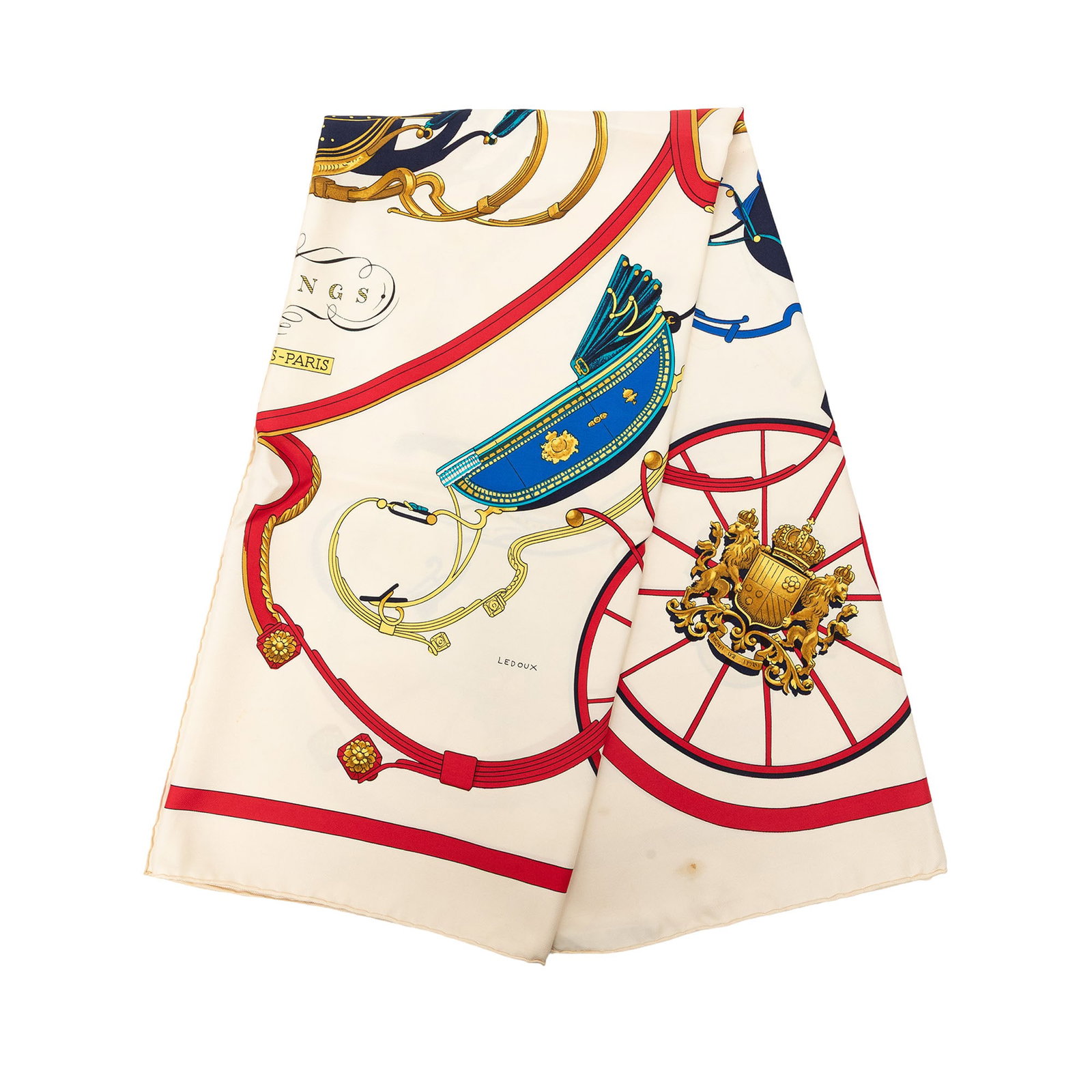 Hermes Springs 90 silk scarf white France: Hermes Springs 90 silk scarf white France Hermes Springs Silk Scarf 90 featuring the Springs print in 100% silk. Made in France, this white accessory measures 90 cm in length and 87 cm in width. Condi