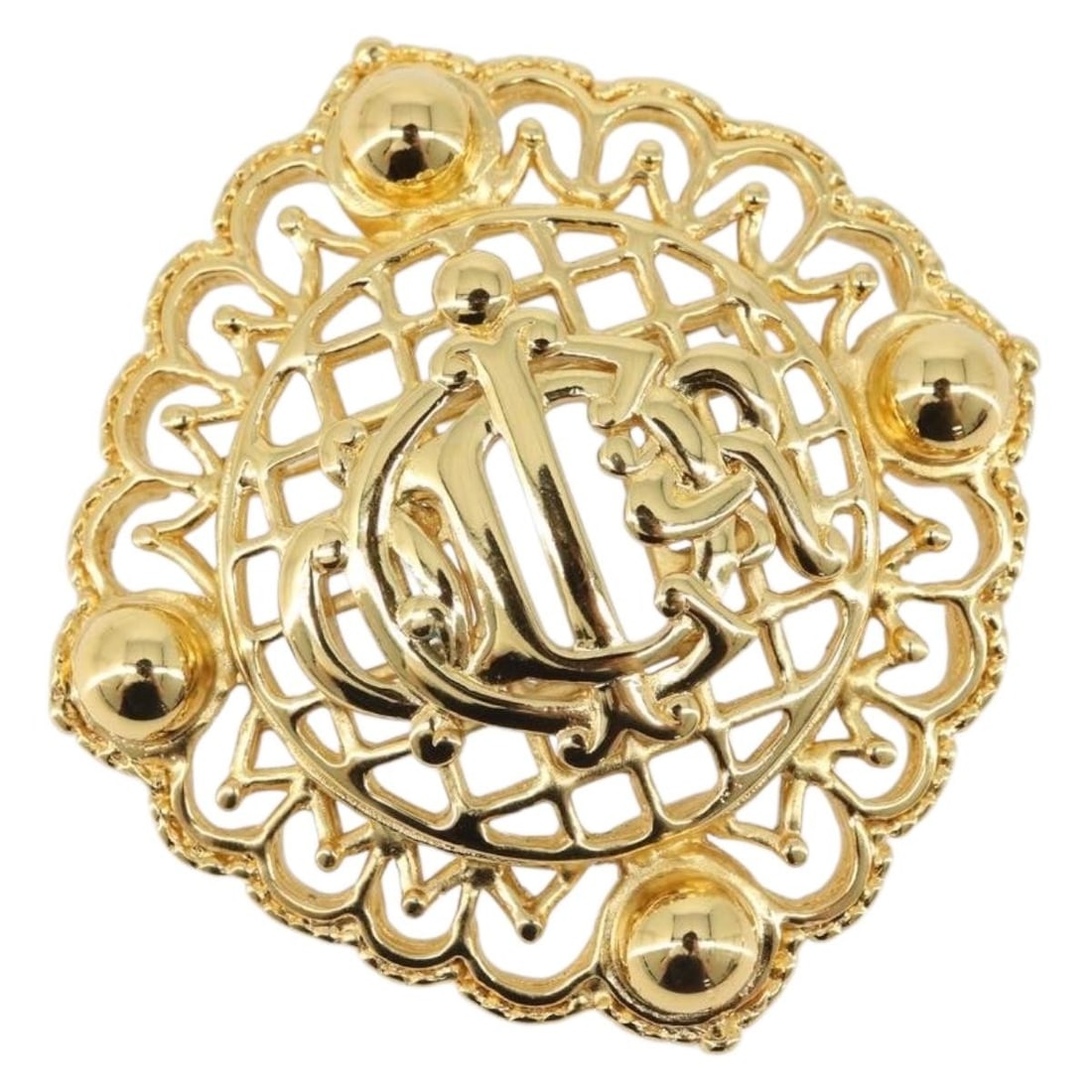 Christian Dior Gold Tone Metal Brooch for Women with Box: Christian Dior Gold Tone Metal Brooch for Women with Box This Christian Dior brooch features a gold-tone metal construction, offering a sophisticated accent to any ensemble. Designed for women, the br