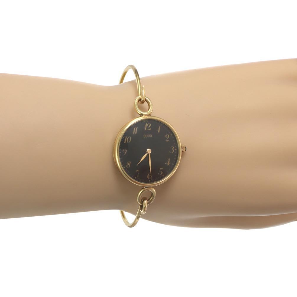 Gucci Vintage 18k Yellow Gold Hand Wound Ladies Watch with Wire Hook Band - 3