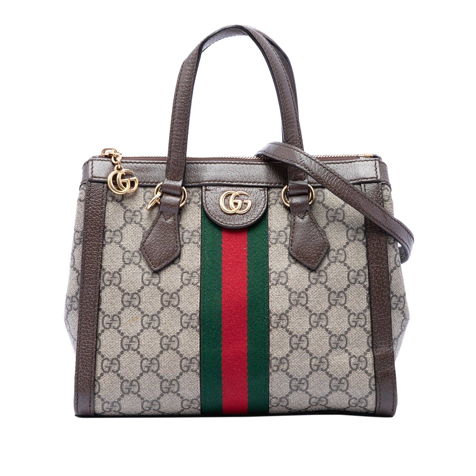 Gucci Ophidia Small GG Supreme Satchel Bag Beige (1 of 7)