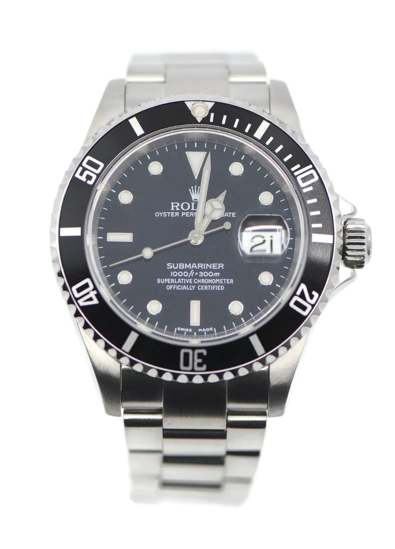 Rolex 16610 Submariner automatic stainless steel wristwatch with box papers (1 of 6)